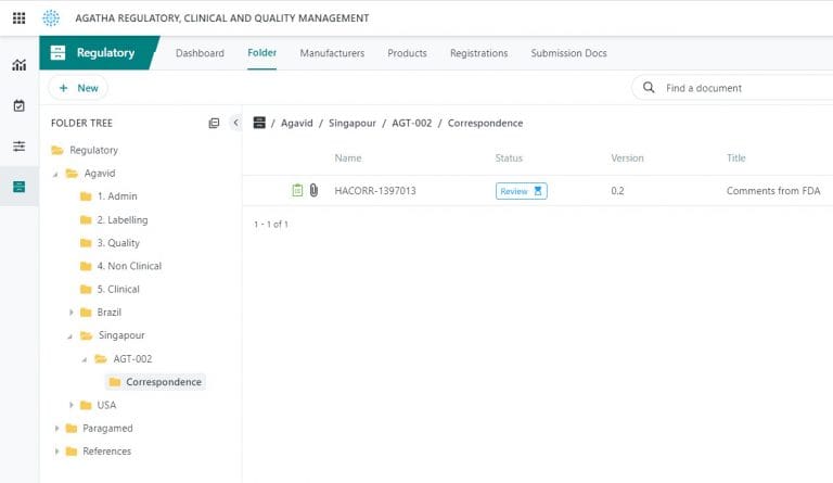 Agatha Regulatory Software 1 Agatha Regulatory Software 1