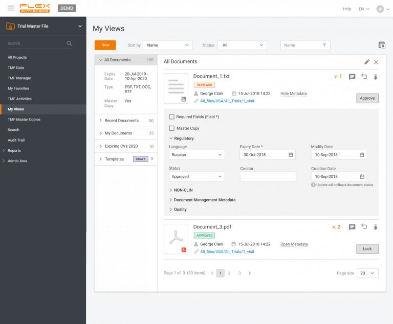 Flex Databases eTMF 1 Flex Databases eTMF 1